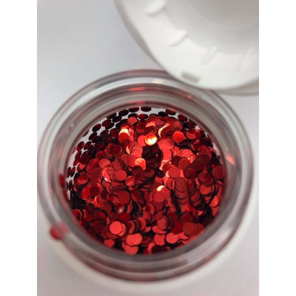 Glitter Mini Discs Red 25g